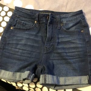 High waisted denim shorts